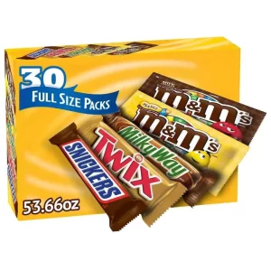 30-Pack Mars Variety Candy (Snickers, M&M’s, Twix, Milky Way, Peanuts)