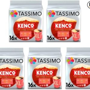 Tassimo Kenco Americano Grande XL Coffee Pods x16 (Pack of 5, Total 80 Drinks)